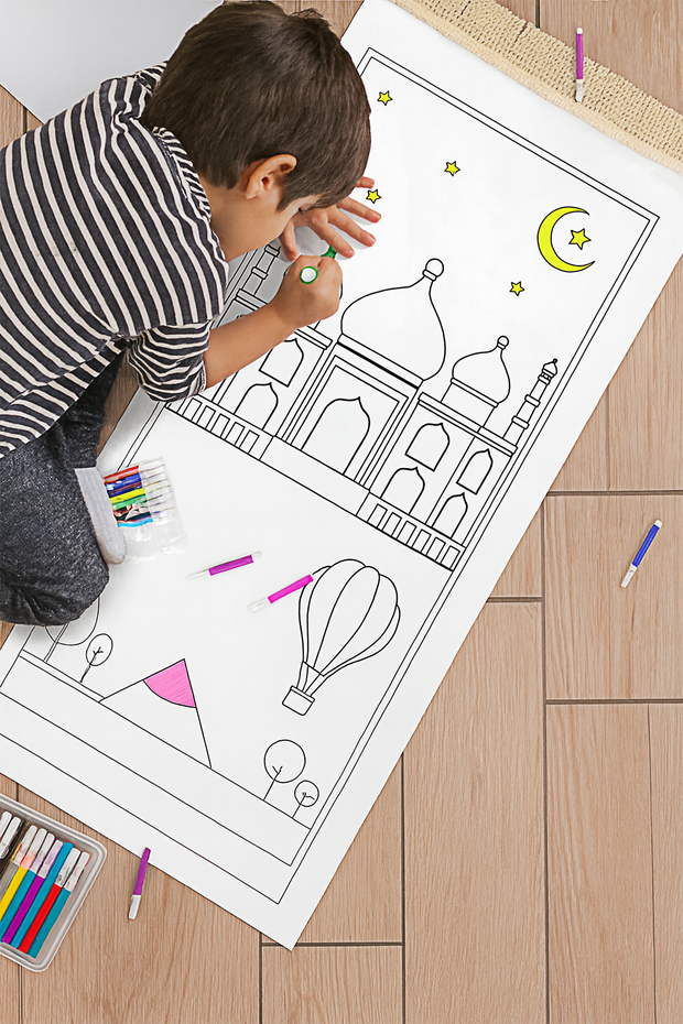 Kinder Gebetsteppich zum Ausmalen